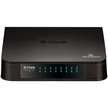 სვიჩი D-Link DES-1016A, Unmanaged Switch, 16 Ports 10/100Base-TX, Black