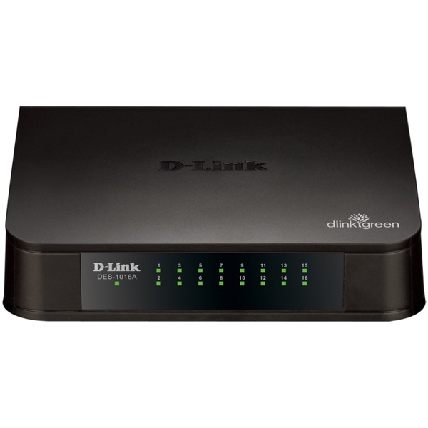 სვიჩი D-Link DES-1016A, Unmanaged Switch, 16 Ports 10/100Base-TX, Black