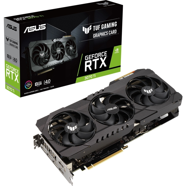 ვიდეო დაფა Asus GeForce Gaming TUF RTX3070 TI, 8GB, 256bit, HDMI, DP, Black