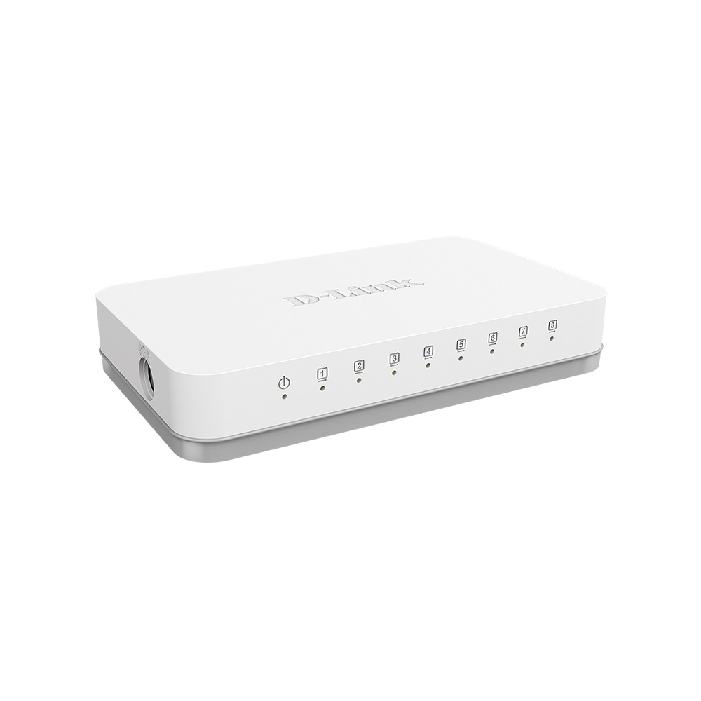 სვიჩი D-Link DGS-1008A, Unmanaged Switch, 8 Port 10/100/1000Base-T, White