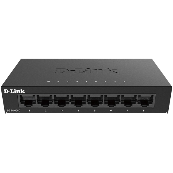 სვიჩი D-Link DGS-1008D, Unmanaged Switch, 8 Port 10/100/1000Base-T, Black