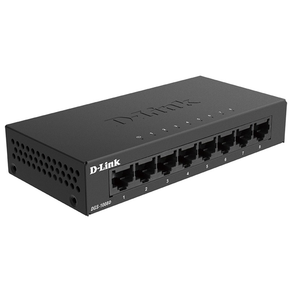 სვიჩი D-Link DGS-1008D, Unmanaged Switch, 8 Port 10/100/1000Base-T, Black