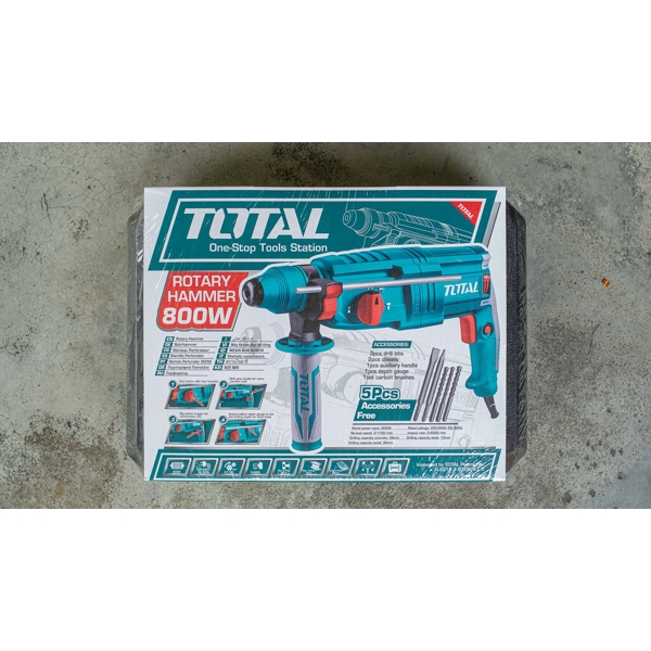 პერფორატორი Total TH308268, 800W, 1100Rpm, 2.5J, Blue