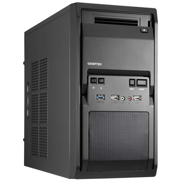 ქეისი Chieftec LT-01B-400S8, Computer Case, MiniT, Micro-ATX, 2 x USB 2.0, 1 x USB 3.0, Black