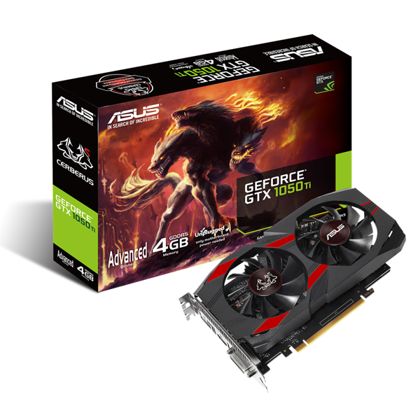 ვიდეო დაფა Asus GeForce Cerberus GTX1050 TI, 4GB, 128bit, HDMI, DP, DVI-D, Black