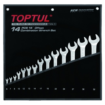 ქანჩის გასაღებების ნაკრები Toptul GPAB1406, 14Pcs Tool Set, Black