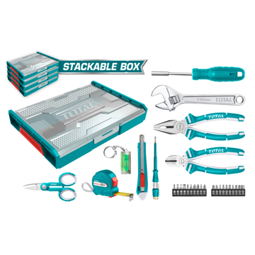 ხელსაწყოების ნაკრები Total THKTV02H291, 29Pcs Household Tools Set, Blue/Silver