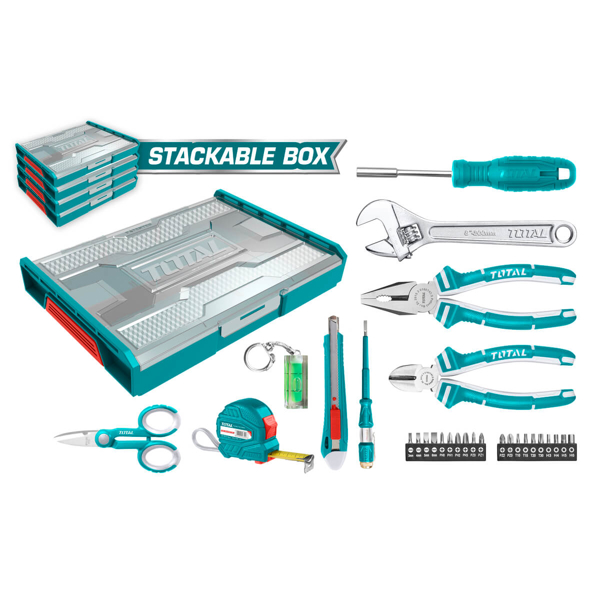 ხელსაწყოების ნაკრები Total THKTV02H291, 29Pcs Household Tools Set, Blue/Silver