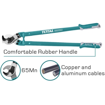 ბრტყელტუჩა Total THT115362, Cable Cutter, Blue