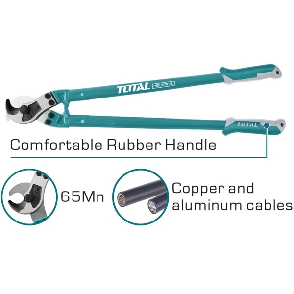 ბრტყელტუჩა Total THT115362, Cable Cutter, Blue