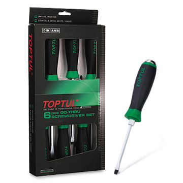 სახრახნისების ნაკრები Toptul GAAE0605, 6Pcs Screwdriver Set, Black/Green