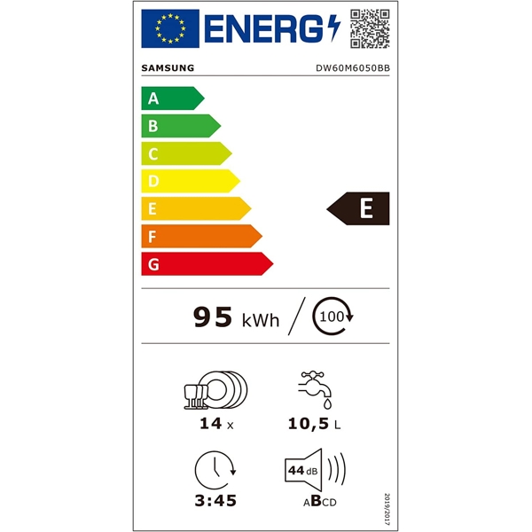 ჩასაშენებელი ჭურჭლის სარეცხი მანქანა Samsung DW60M6050BB/WT, A+++, Built-in Dishwasher, White