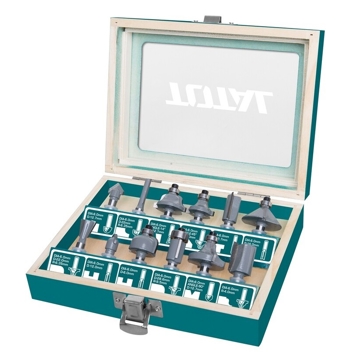 საფრეზი მანქანის პირების ნაკრები Total TACSR0121,12Pcs Router Bits Set, Blue