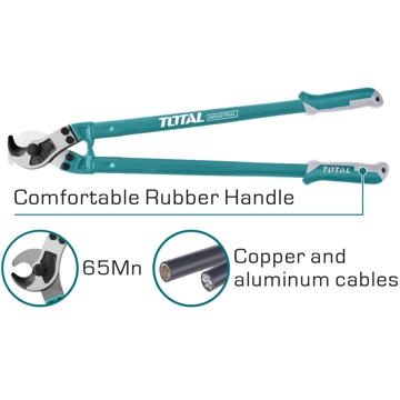 ბრტყელტუჩა Total THT115242, Cable Cutter, Blue