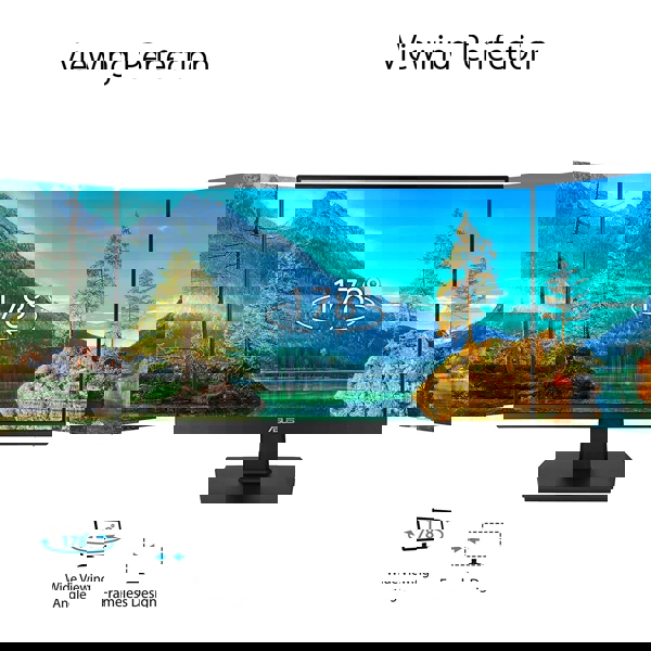 მონიტორი Asus VA247HE, 23.8" Monitor, FHD, LED, VA, HDMI, DVI, VGA, Black