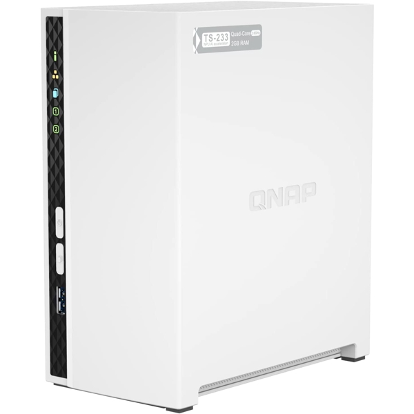 Storage System Qnap TS-233, 2-bay Tower NAS, 2.0GHz, 2GB RAM, SATA 6Gb/s, White