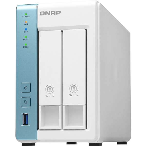 Storage System Qnap TS-231P3-2G, 2-Bay Tower NAS, 1,7GHz, 2GB DDR3 SODIMM RAM, SATA 6Gb/s, White