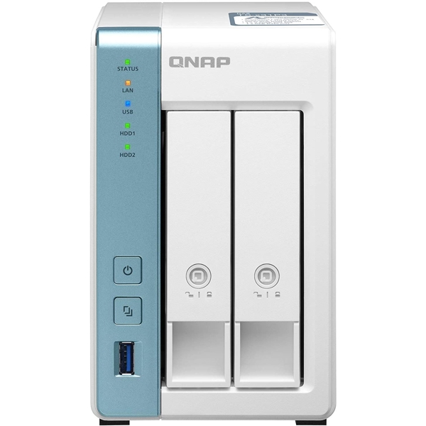 Storage System Qnap TS-231P3-2G, 2-Bay Tower NAS, 1,7GHz, 2GB DDR3 SODIMM RAM, SATA 6Gb/s, White