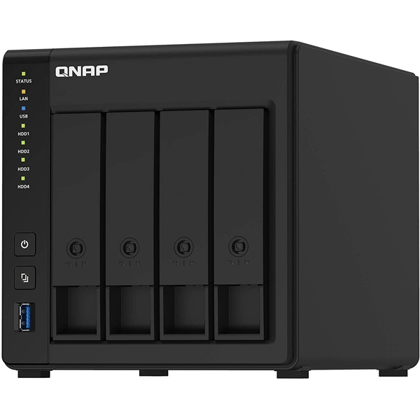 Storage System Qnap TS-451D2-2G, 4-Bay Tower NAS, 2,9GHz, 2GB DDR4 SODIMM RAM, SATA 6Gb/s, Black