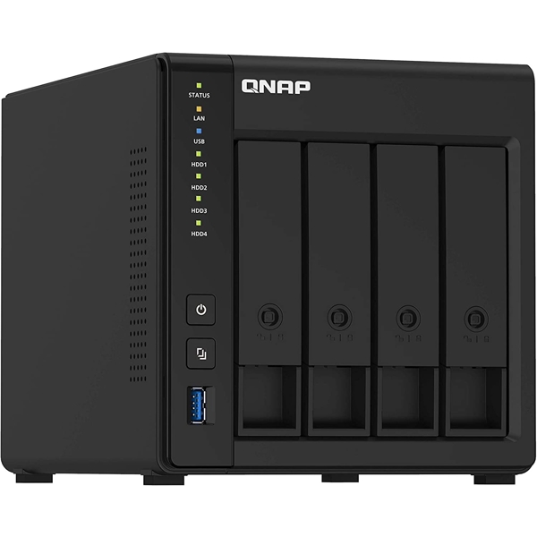 Storage System Qnap TS-451D2-2G, 4-Bay Tower NAS, 2,9GHz, 2GB DDR4 SODIMM RAM, SATA 6Gb/s, Black