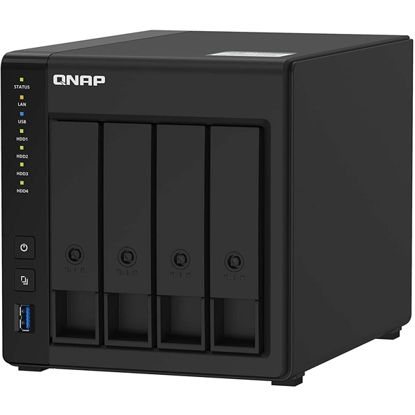 Storage System Qnap TS-451D2-2G, 4-Bay Tower NAS, 2,9GHz, 2GB DDR4 SODIMM RAM, SATA 6Gb/s, Black