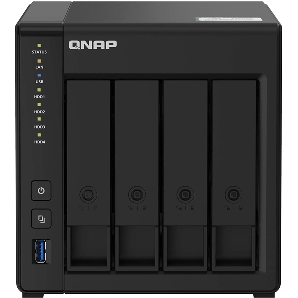 Storage System Qnap TS-451D2-2G, 4-Bay Tower NAS, 2,9GHz, 2GB DDR4 SODIMM RAM, SATA 6Gb/s, Black