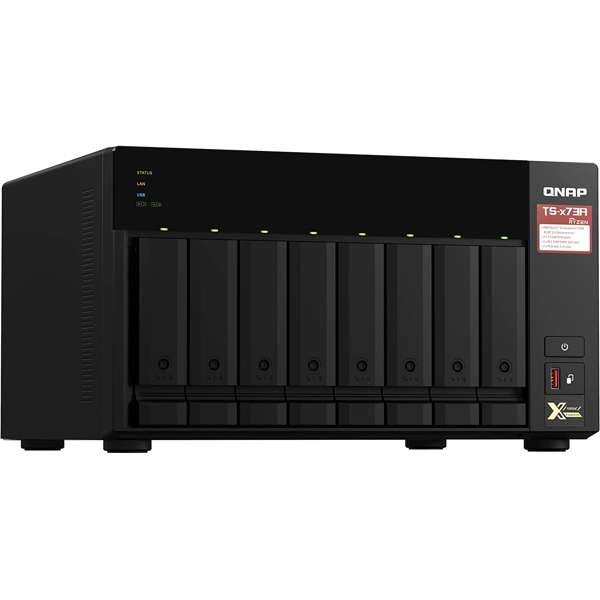 Storage System Qnap TS-873A-8G, 8-Bay Tower NAS, 2.2GHz, 8GB DDR4 SODIMM RAM, SATA 6Gb/s, Black