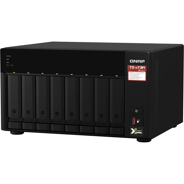 Storage System Qnap TS-873A-8G, 8-Bay Tower NAS, 2.2GHz, 8GB DDR4 SODIMM RAM, SATA 6Gb/s, Black