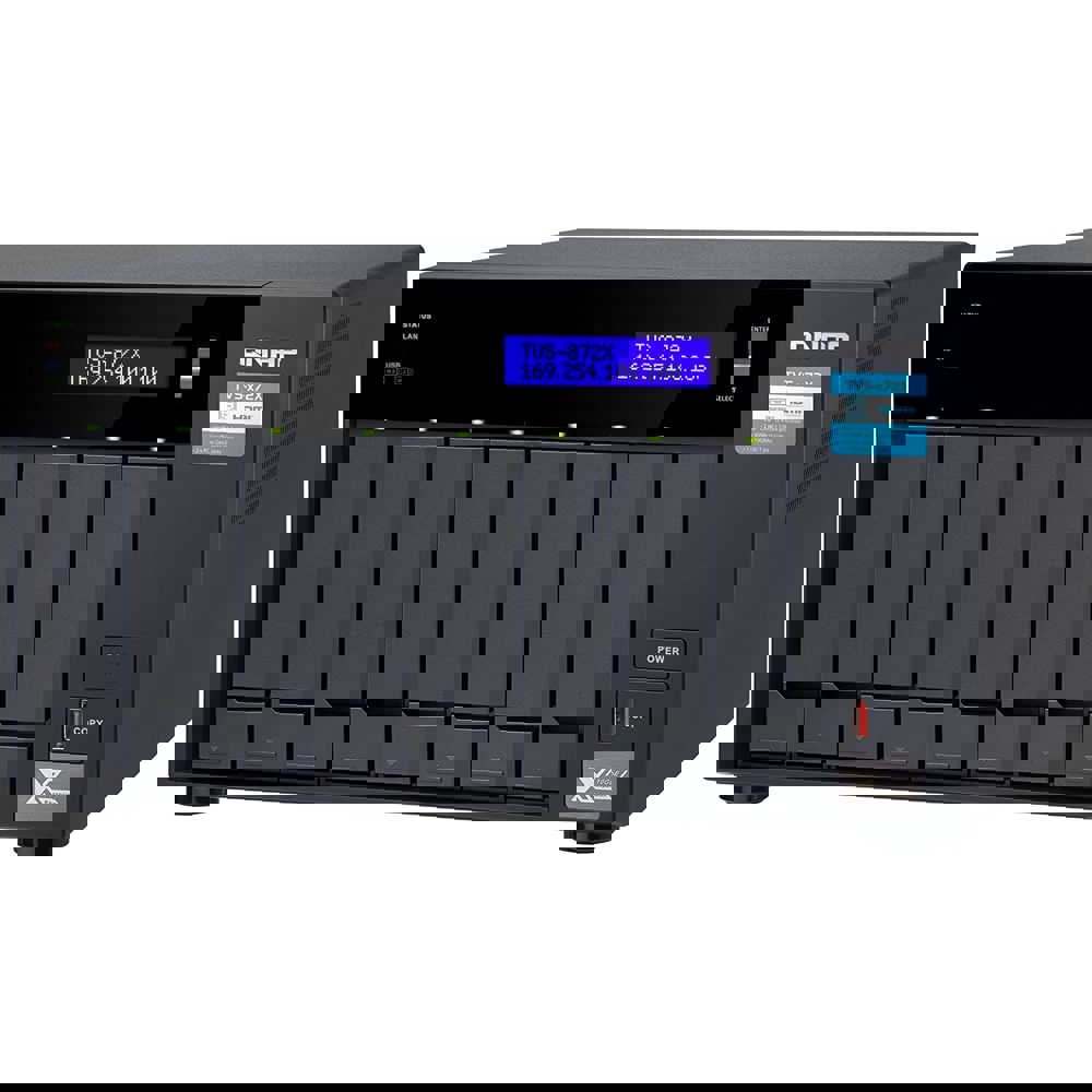 Storage System Qnap TVS-872X-i3-8G, 8-Bay Tower NAS, 8GB DDR4 SODIMM RAM, SATA 6Gb/s, Black