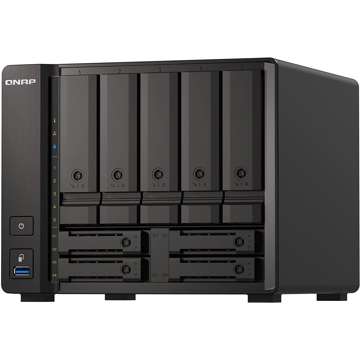 Storage System Qnap TS-h973AX-8G, 9-Bay Tower NAS, 2.2GHz, 8GB DDR4 SODIMM RAM, Black