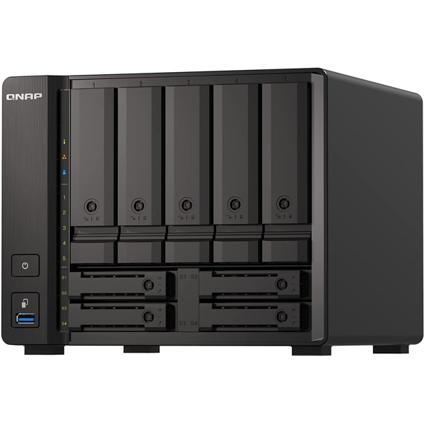 Storage System Qnap TS-h973AX-8G, 9-Bay Tower NAS, 2.2GHz, 8GB DDR4 SODIMM RAM, Black