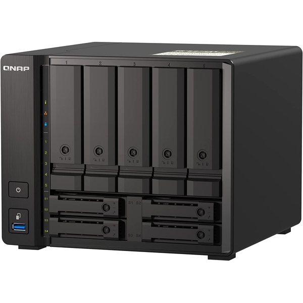 Storage System Qnap TS-h973AX-8G, 9-Bay Tower NAS, 2.2GHz, 8GB DDR4 SODIMM RAM, Black