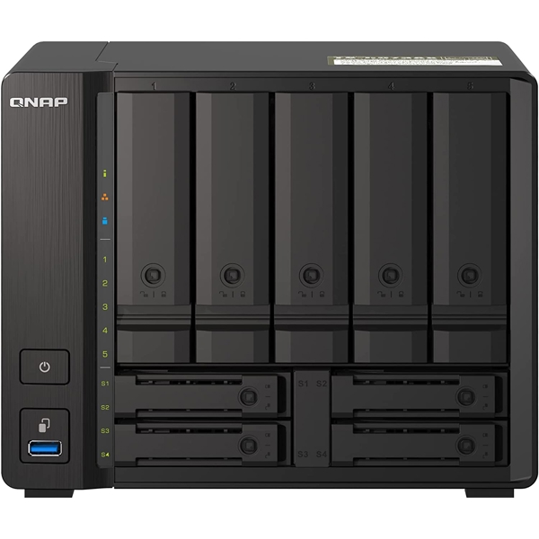 Storage System Qnap TS-h973AX-8G, 9-Bay Tower NAS, 2.2GHz, 8GB DDR4 SODIMM RAM, Black