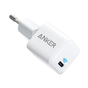 დამტენი Anker A2633G22, Single Port, 20W, Type-C, White