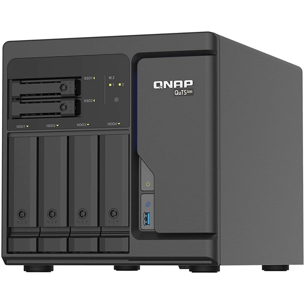 Storage System Qnap TS-h686-D1602-8G, 6-Bay Tower NAS, 3.2GHz, 8GB DDR4 UDIMM RAM, SATA 6Gb/s, Black