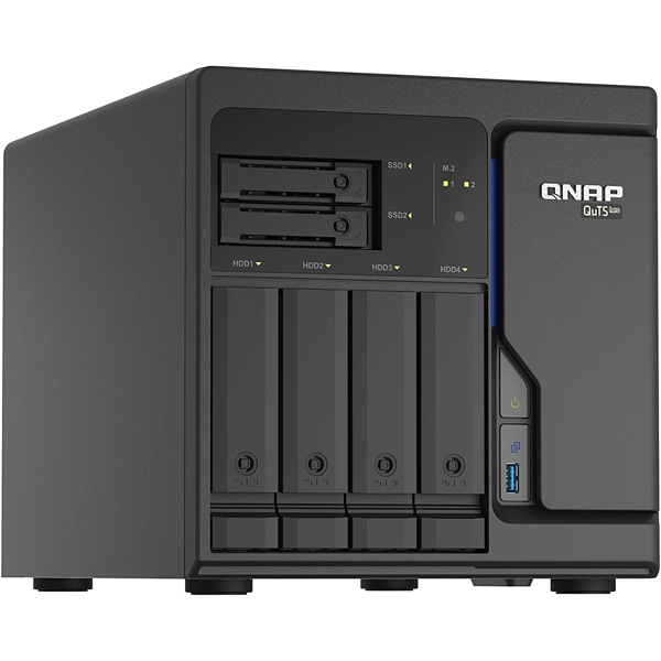 Storage System Qnap TS-h686-D1602-8G, 6-Bay Tower NAS, 3.2GHz, 8GB DDR4 UDIMM RAM, SATA 6Gb/s, Black