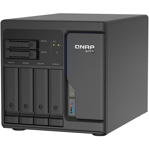 Storage System Qnap TS-h686-D1602-8G, 6-Bay Tower NAS, 3.2GHz, 8GB DDR4 UDIMM RAM, SATA 6Gb/s, Black