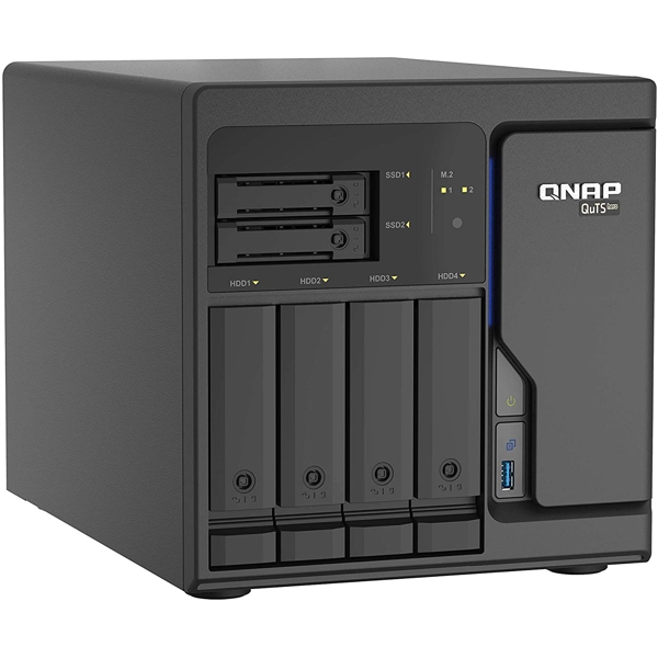 Storage System Qnap TS-h686-D1602-8G, 6-Bay Tower NAS, 3.2GHz, 8GB DDR4 UDIMM RAM, SATA 6Gb/s, Black