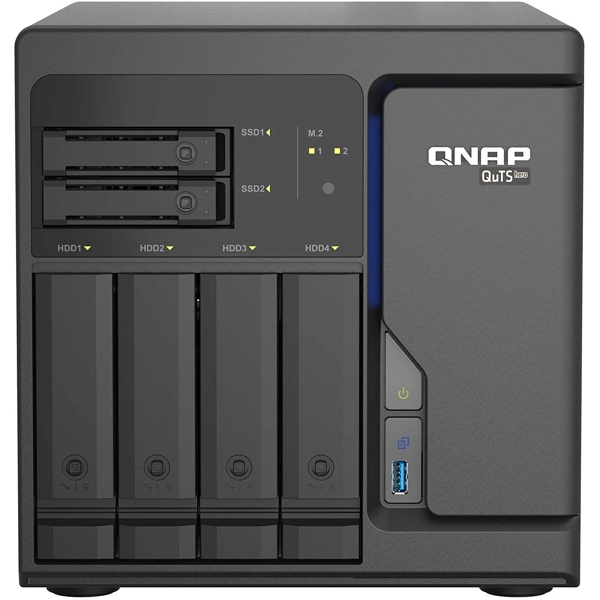 Storage System Qnap TS-h686-D1602-8G, 6-Bay Tower NAS, 3.2GHz, 8GB DDR4 UDIMM RAM, SATA 6Gb/s, Black