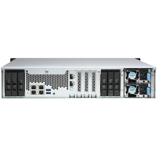 Storage system Qnap TS-1886XU-RP-D1622-8G, 18-Bay Rack 2U NAS, 3.2GHz, 8GB DDR4 ECC UDIMM RAM, SATA 6Gb/s, White