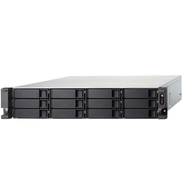 Storage system Qnap TS-h1283XU-RP-E2236-32G, 18-Bay Rack 2U NAS, 4.8GHz, 32GB DDR4 ECC UDIMM RAM, SATA 6Gb/s, White