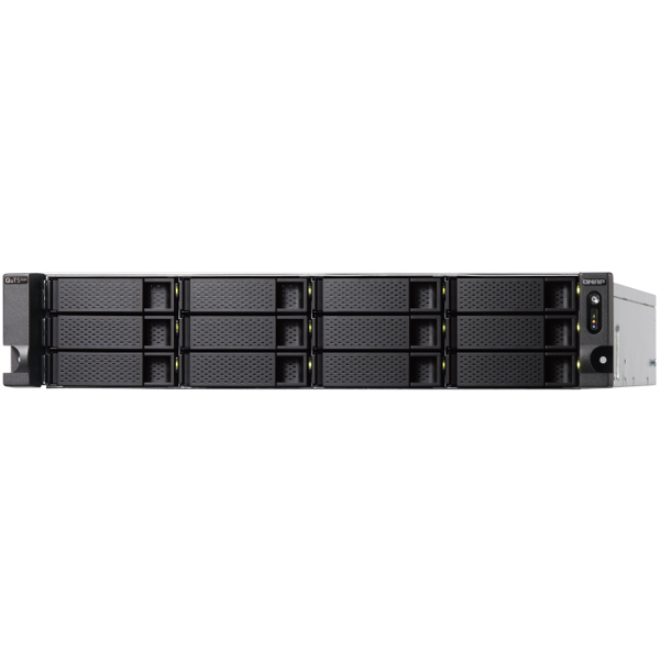 Storage system Qnap TS-h1283XU-RP-E2236-32G, 18-Bay Rack 2U NAS, 4.8GHz, 32GB DDR4 ECC UDIMM RAM, SATA 6Gb/s, White