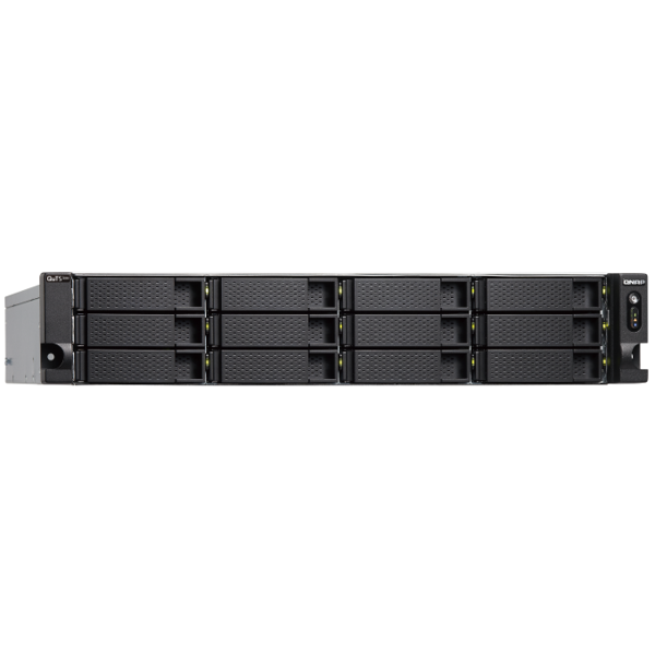 Storage system Qnap TS-h1283XU-RP-E2236-32G, 18-Bay Rack 2U NAS, 4.8GHz, 32GB DDR4 ECC UDIMM RAM, SATA 6Gb/s, White