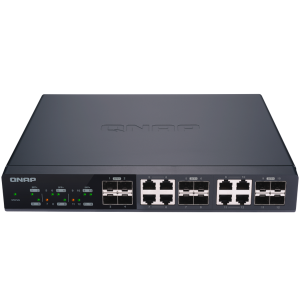 სვიჩი Qnap QSW-M1208-8C, Managed Switch, 12 Ports With 10GbE SFP+, Black