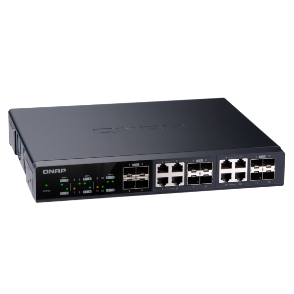 სვიჩი Qnap QSW-M1208-8C, Managed Switch, 12 Ports With 10GbE SFP+, Black