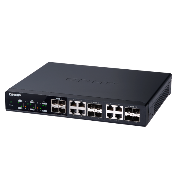 სვიჩი Qnap QSW-M1208-8C, Managed Switch, 12 Ports With 10GbE SFP+, Black