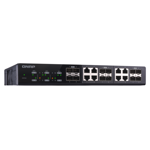 სვიჩი Qnap QSW-M1208-8C, Managed Switch, 12 Ports With 10GbE SFP+, Black