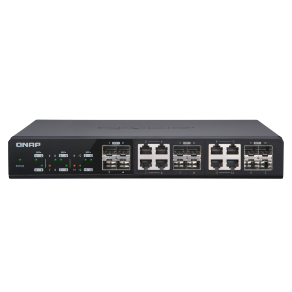 სვიჩი Qnap QSW-M1208-8C, Managed Switch, 12 Ports With 10GbE SFP+, Black