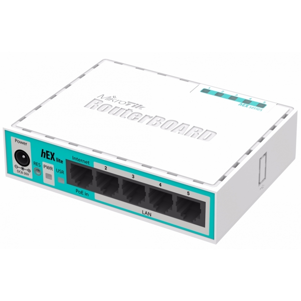 MikroTik Hex Lite RB750R2, Router, White/Blue