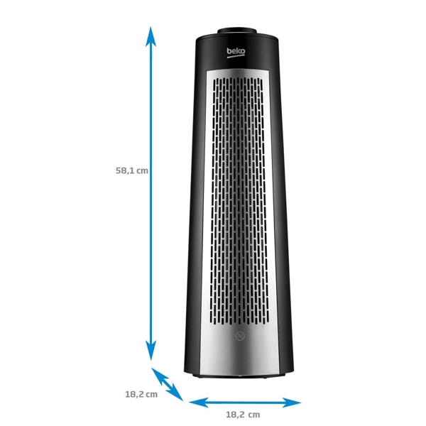 ელექტრო გამათბობელი Beko RHP6220, 2200W, Electric Heater, Gray/Silver